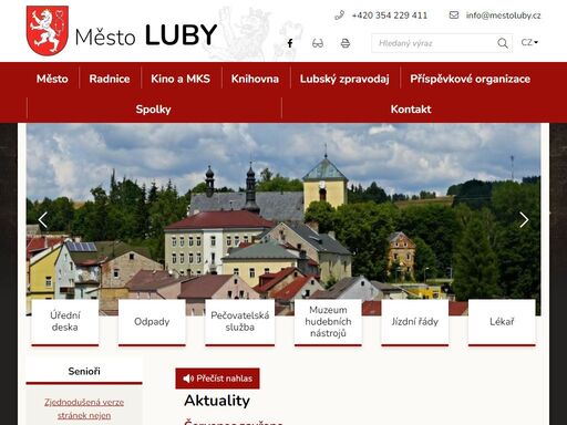 oficiální stránky města luby
