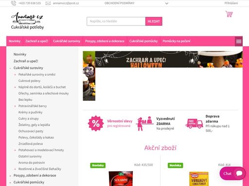 homepage. vítejte na annamo cz.
jsme tu pro vás se vším, co potřebujete na pečení a cukrářské dobroty. najdete u nás pečící formy, dekorační nástroje a mnoho dalšího. ať už pečete jen pro radost nebo jste profík, máme pro vás to pravé. přidejte se k nám a objevte radost z pečení.
těšíme se na vaše nákupy!