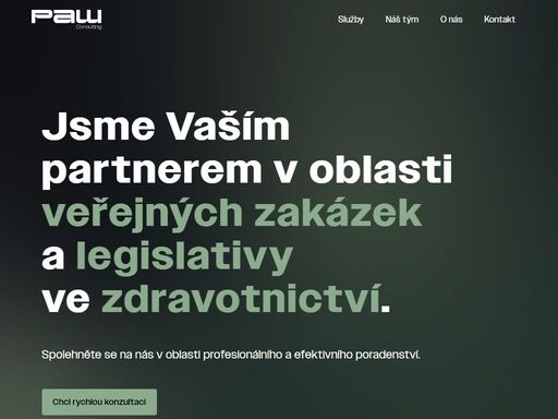 paw consulting se specializuje na profesionální poradenské služby v oblasti veřejných zakázek a legislativy ve zdravotnictví, pomáhá soukromému i veřejnému sektoru navigovat složitým regulačním prostředím s odborným poradenstvím a podporou. objevte, jak vám můžeme pomoci