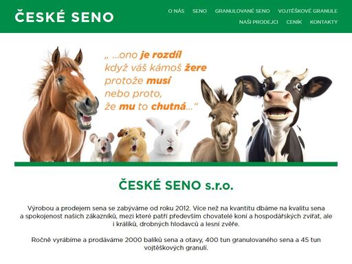 100% přírodní i granulované české luční seno a otavy