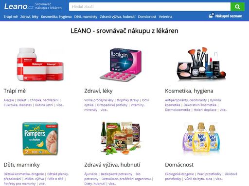 leano hledá nejvýhodnější nákupy v online lékárnách, drogériích a perfumériích. vyberte zboží a zjistěte, kde je nákup nejlevnější!