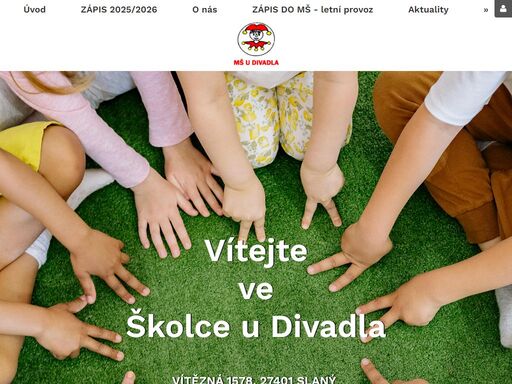 internetová prezentace školky u divadla ve slaném, vítězná 1578.
