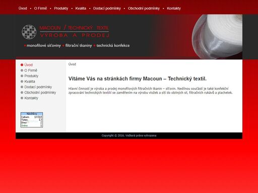 výroba a prodej monofilových filtračních tkanin – síťovin. technický textil. pavel macoun