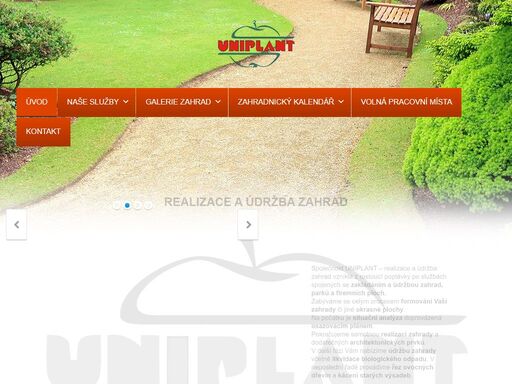 uniplant - realizace a údržba zahrad se zabývá komplexní zahradní architekturou od projektu přes realizaci až po následnou údržbu.