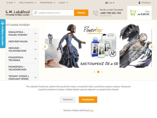 výtvarné potřeby, e-shop a kurzy: velkoobchod a maloobchod - malba na hedvábí, tiffany vitráž lampa, cínovaný šperk, enkaustika, mozaika, sochařství, powertex (zastoupení pro čr a sr). umělecké, kreativní, hobby potřeby, praha  