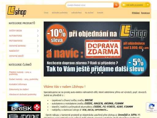 internetový obchod firmy luke elektric s.r.o.. nabízený sortiment: autobaterie exide, akuma, eco, motobaterie exide, fiamm, zapalovací a žhavicí svíčky brisk, staniční, trakční a průmyslové baterie a akumulátory značek exide, siap, fg-forte, nabíječe c-tek, deca a pod.