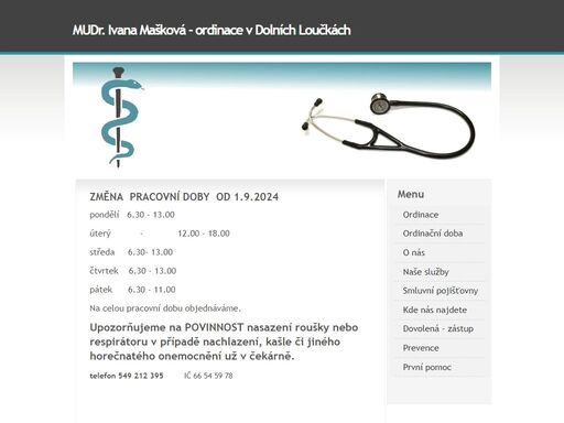 ordinace, dolní loučky, praktický lékař, ivana mašková očkování proti covid 19