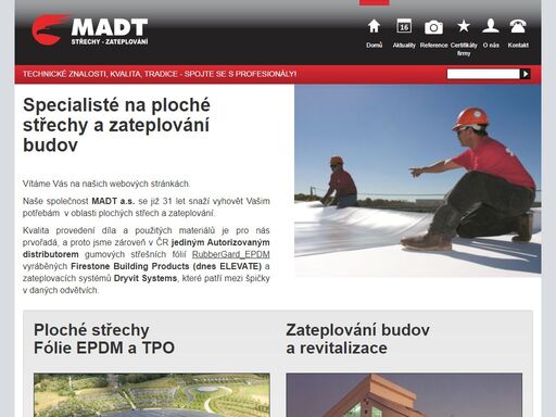 profesionálové na fóliové ploché střechy - používáme materiály firestone rubbergard epdm a ultraply tpo, 28 let tradice. kvalitní zateplení budov dryvit.