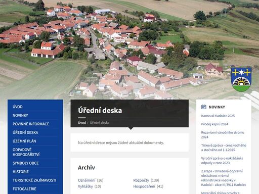 oficiální stránky obce kadolec v kraji vysočina. křižanov, velké meziříčí, žďár nad sázavou.