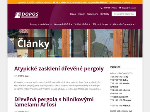 dodáváme kvalitní vnitřní i venkovní stínicí techniku. žaluzie, rolety, pegoly i markýzy. navíc tradičně okna a dveře z profilů třídy a. sídlíme v přelouči a působíme po celé čr.