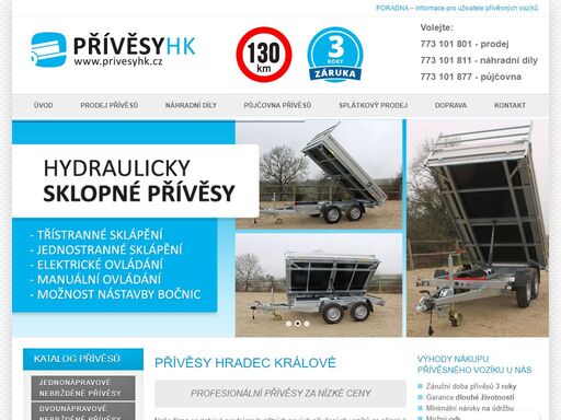 prodej kvalitních přívěsných vozíků a přepavníků za nízké ceny.