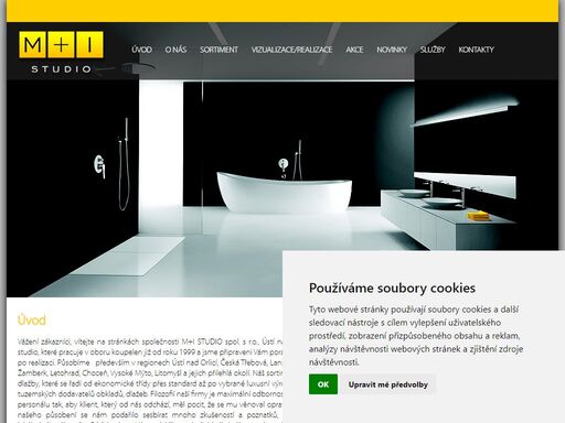 jsme koupelnové studio nabízející obklady, dlažby a veškeré vybavení koupelen od předních evropských i tuzemských výrobců.nabízíme ryze individuální přístup od zaměření interiérů, přes grafický návrh, až po konečnou profesionální realizaci vaší koupelny. přijďte se přesvědčit o tom, že koupelna od nás, je vždy příjemná a originální.