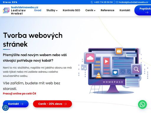 tvorba webových stránek od základu nebo redesign starších webů ve wordpressu. kontaktujte mě a spustíme tvorbu vašeho nového webu za dostupnou cenu.