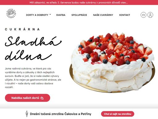 objednejte si krabici dobrot z pražské cukrárny sladká dílna až k vám domů, nebo si přijďte vychutnat naše jedinečné dorty, zákusky a minidezerty.