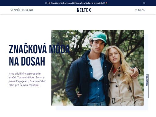 neltex je oficiálním zastoupením značek tommy hilfiger, tommy jeans, pepe jeans, guess a calvin klein pro českou republiku. zjistěte o ní více.