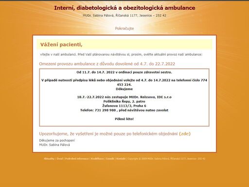 sabina palova obezita obezitologie interní, diabetologická a obezitologická ambulance