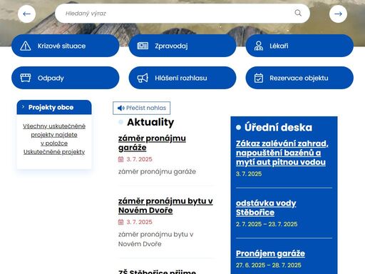 oficiální stránky obce stěbořice