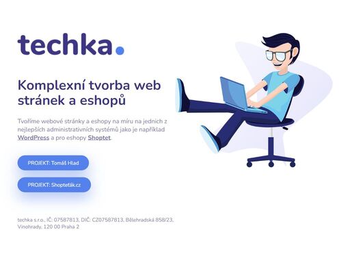 společnost techka s.r.o. nabízí komplexní tvorbu webových stránek a eshopů na míru.