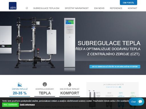 subregulace eim umožňuje řízením odběru tepla přímo na vstupu do domu ušetřit až 20 % nákladů na vytápění. platíte jen za teplo, které potřebujete.