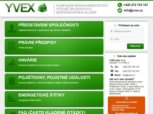 yvex - komplexní správa nemovistostí včetně úklidových a bezpečnostních služeb