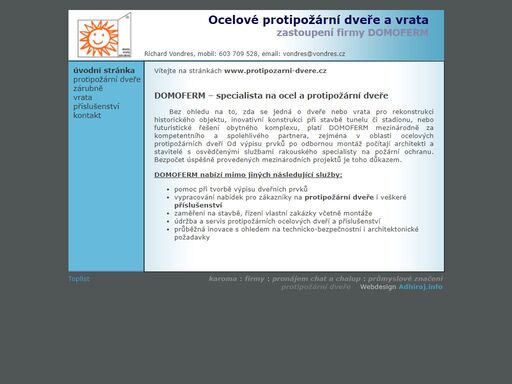 domoferm - protipožární dveře, ocelové dveře, proti-požární vrata,příslušenství