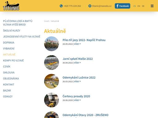 půjčovna lodí a raftů titanic - vyšší brod - vítejte na našem webu
