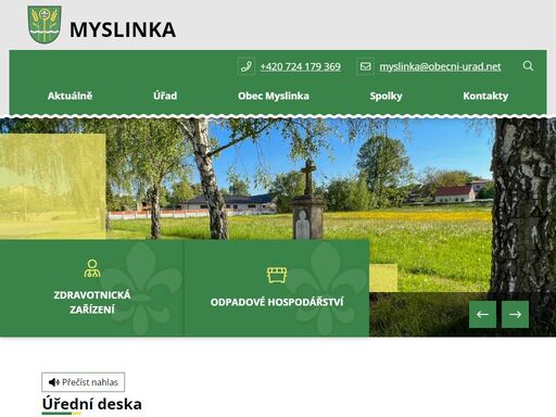oficiální stránky obce myslinka