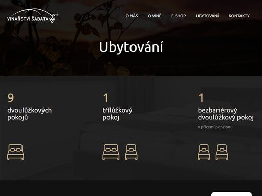 využijte našeho komfortního ubytování se snídaní. naše ubytování se nachází nedaleko obce zaječí a je součástí areálu vinařství šabata s.r.o.
