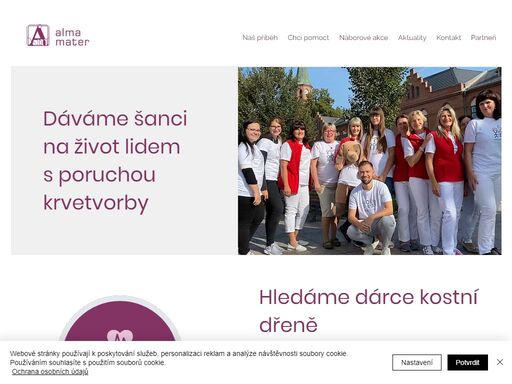 jsme alma mater. dáváme šanci na život lidem s poruchou krvetvorby.