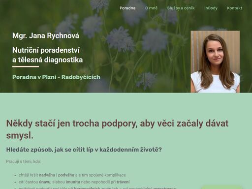 nutriční poradna plzeň - jana rychnová - výživové poradenství - stravování, hubnutí a zdravý životní styl | tělesná diagnostika inbody | nutriporadnajr.cz