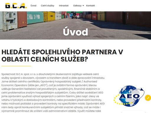 společnost g.c.a. spol. s r.o. s dlouholetými zkušenostmi zajišťuje celní služby spojené s dovozem, vývozem a tranzitem zboží a zpracování intrastatu.