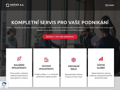 prodej ready-made firem, založení společnosti na míru, poskytnutí reprezentativních virtuálních sídel, vedení účetnictví pro fyzické a právnické osoby.
