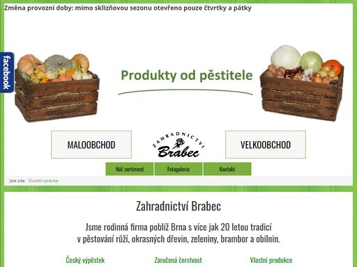 zahradnictví brabec se zabývá zemědělskými produkty. nabídnout vám můžeme brambory, zelí, krouhané zelí, obilí, dýně a spoustu další zemědělských plodin.