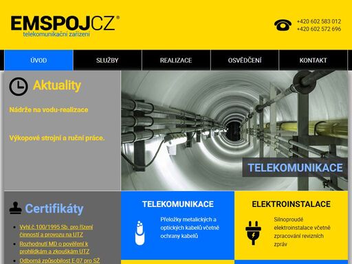 činnosti v oblasti telekomunikací a elektroinstalací, datových sítí, monitorovacích a bezpečnostních systémů