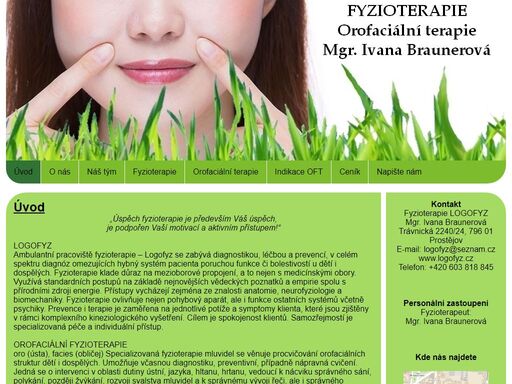 fyzioterapie, orofaciální terapie prostějov, mgr.ivana braunerová