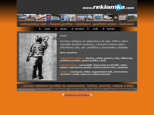 reklama - reklamní grafika, velkoplošný tisk, výlohy, poutače, cedule, plachty, perforovaná grafika, reklama na auta, výlohy, grafické návrhy, vizitky, letáky