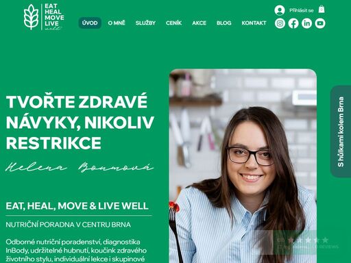 ing. helena boumová je vysokoškolsky vzdělaná specialistka na výživu, potraviny, udržitelné hubnutí a certifikovaná instruktorka nordic walking. věřím, že trvalá změna je možná, když je člověk skutečně odhodlán a má správnou podporu. ve své nutriční poradně vám nabízím odborné nutriční konzultace, měření složení těla na přístroji inbody 380, ale i služby pro firmy. zaměřuji se na individuální komplexní přístup, udržitelné hubnutí, spolupráci vedu i online či v praxi formou asistovaných nákupů.