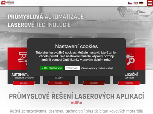 návrh a integrace laserových systému, robotického svařování, robotickou manipulaci a věnujeme se stavbě jednoúčelových strojů se zaměření na laserové aplikace.