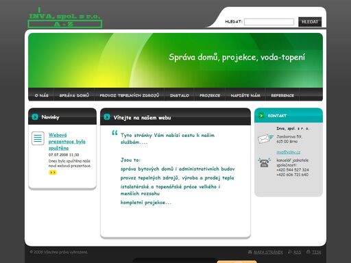 inva spol. s r.o., společnost se zaměřením na vedení správy domů, práce topenářské a instalatérské, projekční činnost.