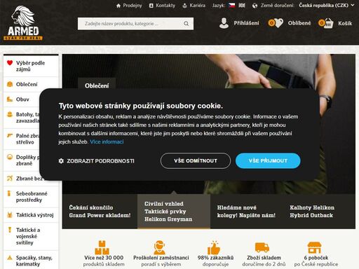 army shop armed ? široký sortiment army zboží za skvělé ceny! poštovné zdarma nad 2000 kč ? 96% zboží skladem ? online nebo na pobočce - praha, brno, tábor, vyškov.