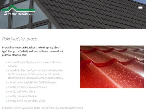 střechy,klempířství,pokrývačství,zateplení střechy,červená řečice nabízíme střechy na klíč (pro novostavby i rekostrukce a opravy střechy), klempířské a pokrývačské práce, montáž střešních oken, zateplení (izolace) střechy,…
