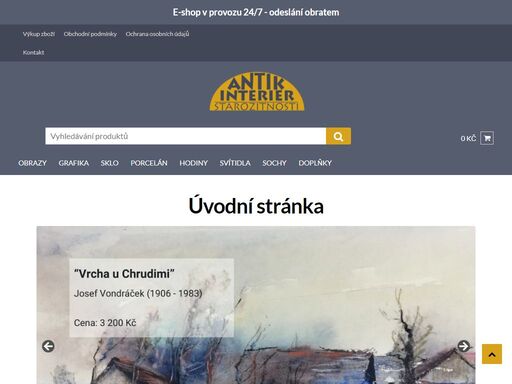obchod se starožitnostmi, grafikou a obrazy v náchodě. nabízíme obrazy, grafiku, hodiny, hodinky, porcelán, svítidla, sochy a doplňky. výkupujeme starožitnosti.