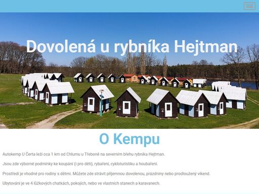 dovolená a prázdniny v jižních čechách v kempu u čerta v chko třeboňsko