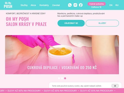 manikúra, pedikúra, cukrová depilace, prodlužování řas a permanentní make-up. komfort, bezpečnost a krásné ceny.