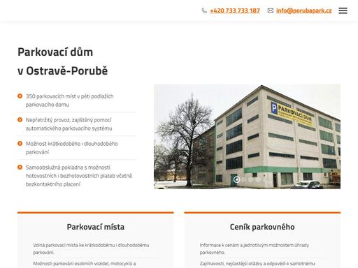 výborná dostupnost nově rekonstruované parkovacího domu s kapacitou 350 parkovacích míst určených k dlouhodobému i krátkodobému parkování v ostravě-porubě.