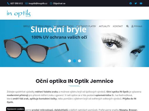 in optik se specializuje na prodej mikroskopů, dalekohledů, brýlí, kontaktních čoček...