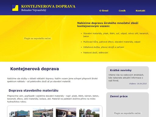 nákladní kontejnerová doprava bohusav vejvančický klatovy, domažlice, sušice, plzeň