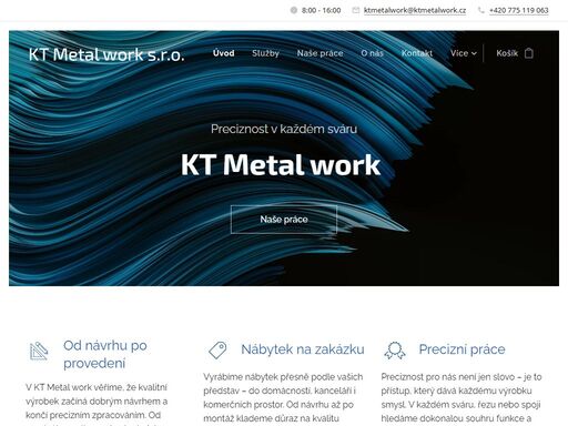 v kt metal work věříme, že kvalitní výrobek začíná dobrým návrhem a končí precizním zpracováním. od prvotní konzultace přes technickou dokumentaci až po samotnou výrobu a finální montáž jsme vaším spolehlivým partnerem. každý projekt zpracováváme individuálně, s důrazem na detail, pevnost a funkčnost.