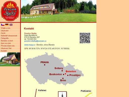 rodinný penzion skalky, benešov u  boskovic