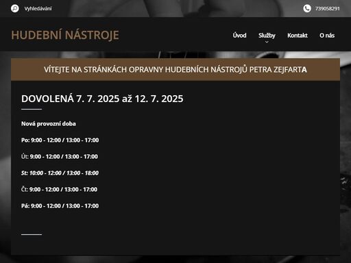 prodej a oprava hudebních nástrojů zejfart. soustředíme se na akustické nebo elektroakustické strunné nástroje (kytary, housle, violy, kontrabasy, banja, mandolíny, violoncella...)